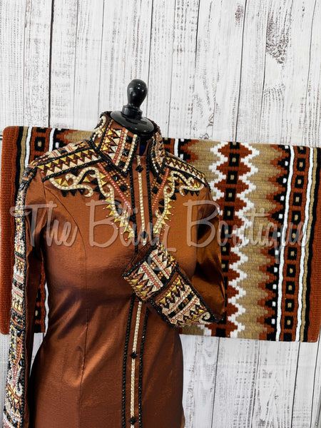 RE-ORDER Rust, Tan & Black Day Shirt Set (Choose Your Size)