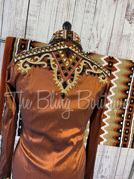 RE-ORDER Rust, Tan & Black Day Shirt Set (Choose Your Size)