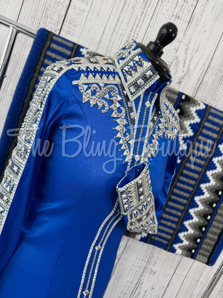 RE-ORDER Royal Blue & Grey Day Shirt Set (Choose Your Size)