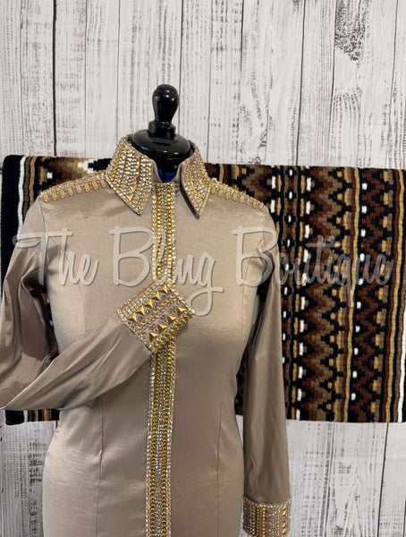 Tan & Champagne Day Shirt Set (M)