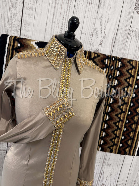 Tan & Champagne Day Shirt Set (M)