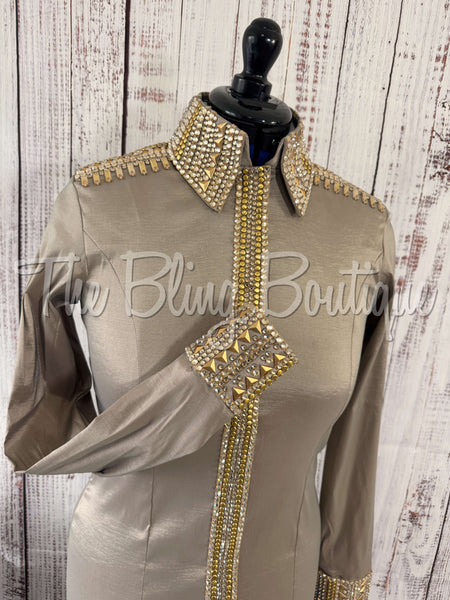 Tan & Champagne Day Shirt Set (M)