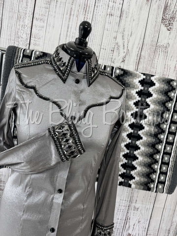 Grey, Gunmetal & Black Day Shirt Set (L)