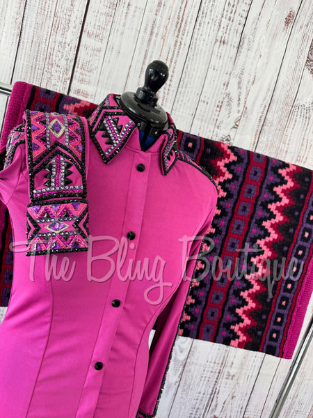 Fuchsia & Purple Day Shirt Set (M)