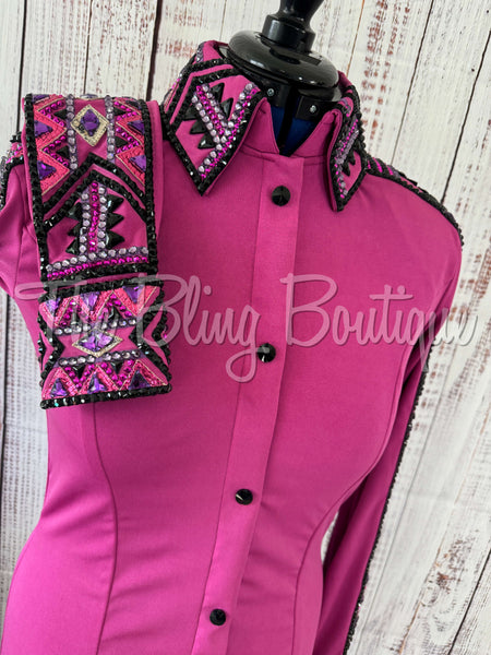 Fuchsia & Purple Day Shirt Set (M)