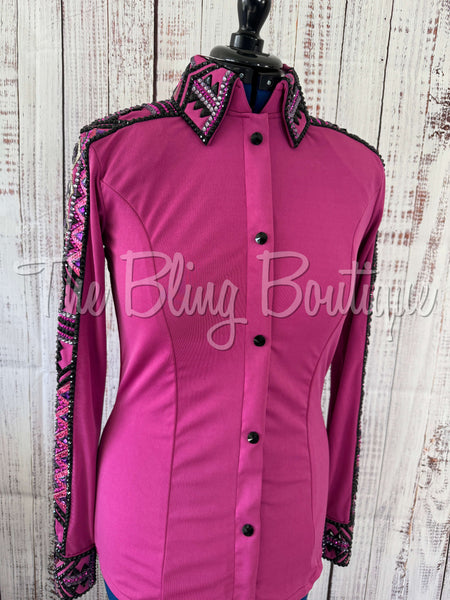 Fuchsia & Purple Day Shirt Set (M)