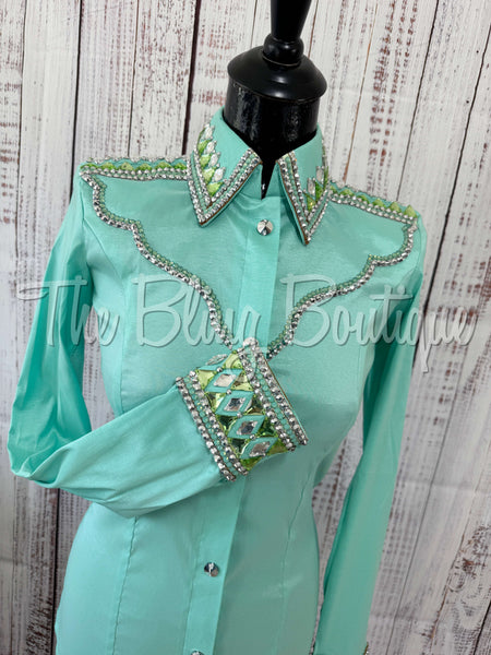 RE-ORDER Mint & Grey Day Shirt Set  (Choose Your Size)