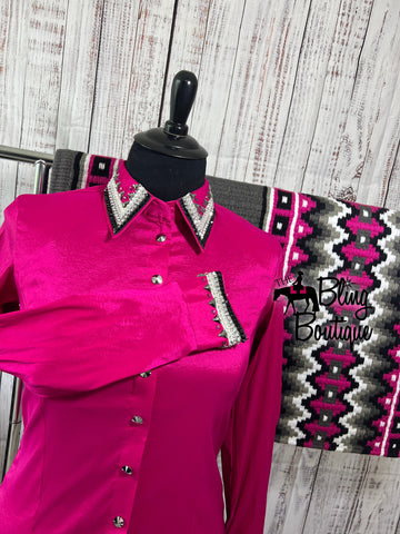 Hot Pink, Black & Grey Day Shirt Set  (2XL)