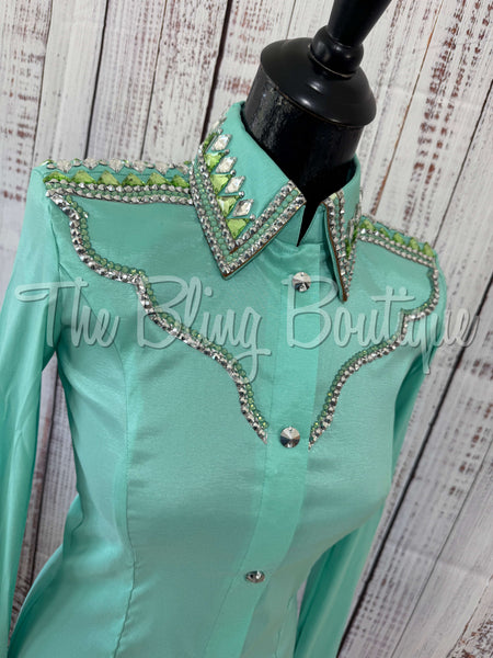 RE-ORDER Mint & Grey Day Shirt Set  (Choose Your Size)