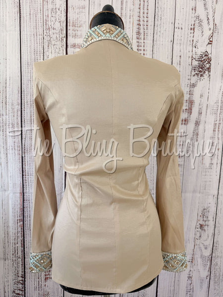 Tan & Light Blue Day Shirt Set (S)