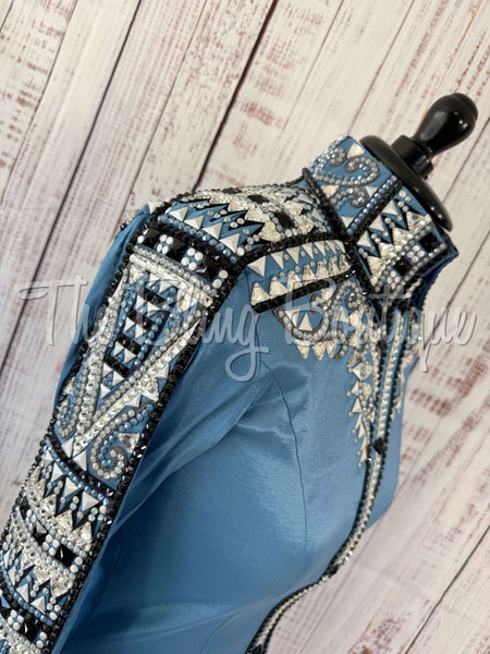 RE-ORDER Smokey Blue, Periwinkle & Grey Day Shirt Set (Choose Your Size)