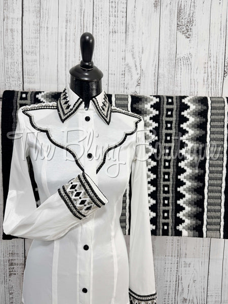 White & Black Day Shirt Set (S)