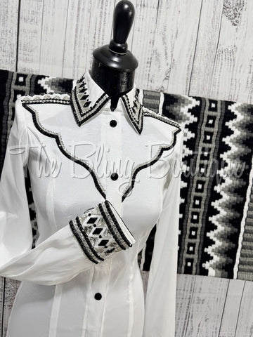 RE-ORDER White & Black Day Shirt Set (Choose Your Size)