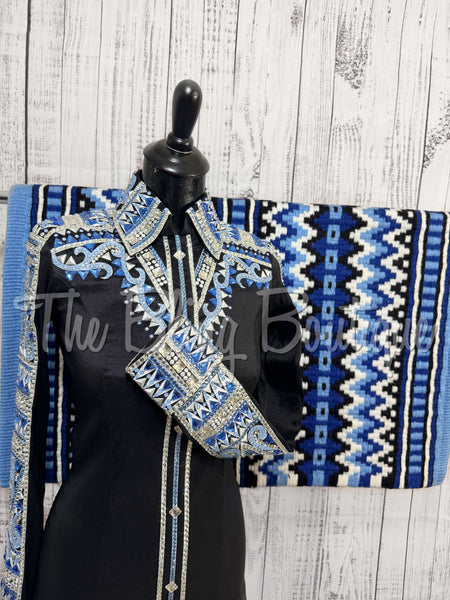 RE-ORDER Black, Periwinkle & Blue Day Shirt Set (Choose Your Size)