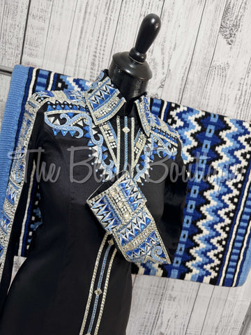 RE-ORDER Black, Periwinkle & Blue Day Shirt Set (Choose Your Size)