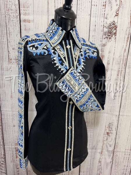 RE-ORDER Black, Periwinkle & Blue Day Shirt Set (Choose Your Size)