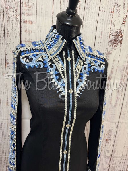 RE-ORDER Black, Periwinkle & Blue Day Shirt Set (Choose Your Size)