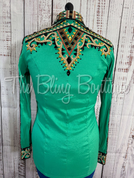 RE-ORDER Kelly Green, Rust & Tan Day Shirt Set (Choose Your Size)