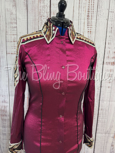 Raspberry, Black & Tan Day Shirt Set (M)