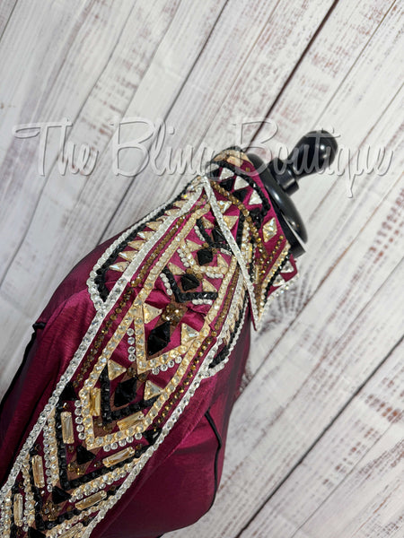 Raspberry, Black & Tan Day Shirt Set (M)