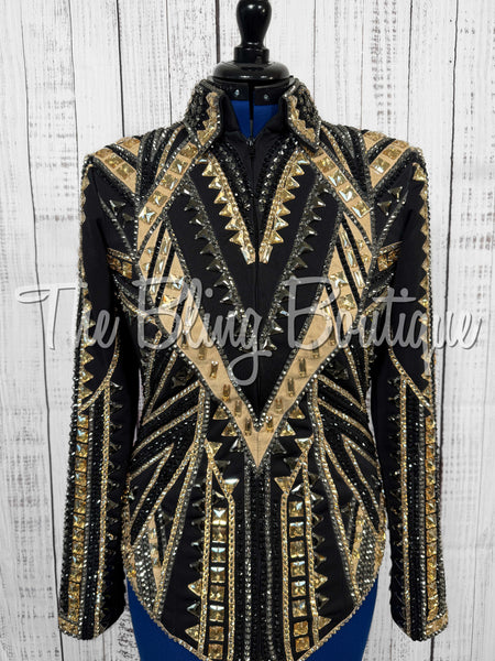 Black, Tan & Gunmetal Grey Showmanship Jacket (Medium)