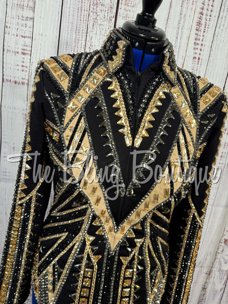 Black, Tan & Gunmetal Grey Showmanship Jacket (Medium)