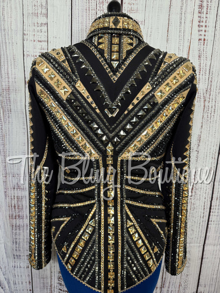 Black, Tan & Gunmetal Grey Showmanship Jacket (Medium)