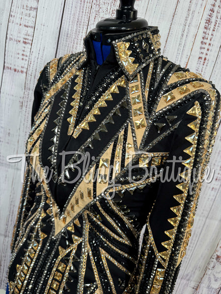Black, Tan & Gunmetal Grey Showmanship Jacket (Medium)