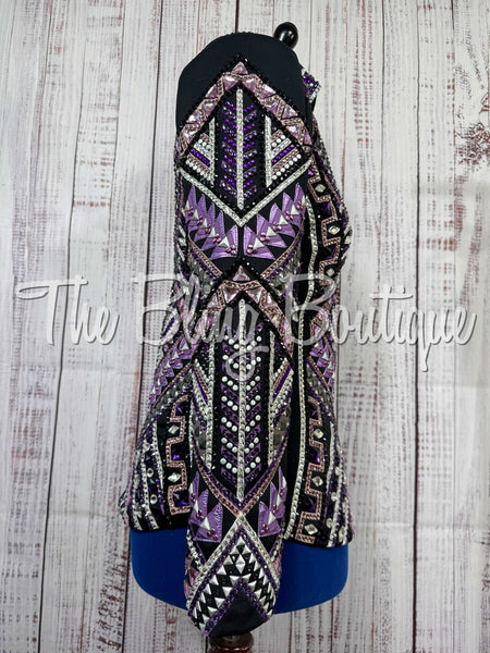 Purple, Lilac, Charcoal Grey & White Showmanship Jacket (Large)
