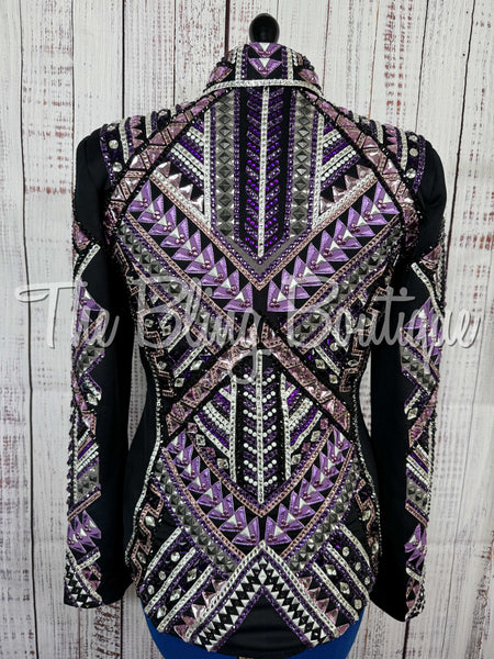 Purple, Lilac, Charcoal Grey & White Showmanship Jacket (Large)