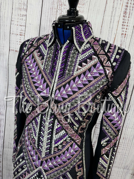 Purple, Lilac, Charcoal Grey & White Showmanship Jacket (Large)