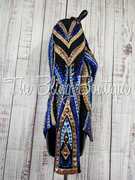 Black, Royal Blue, Light Blue, Rose Gold & Tan Showmanship Jacket (Small)