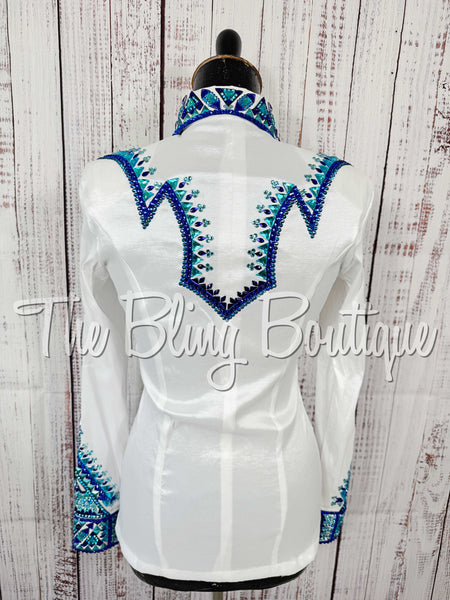 White, Turquoise & Blue Day Shirt Set (Small)