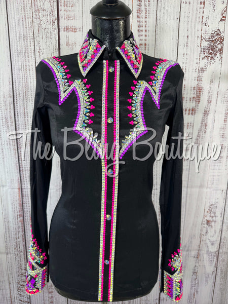 RE-ORDER Black, Hot Pink, Bright Purple & AB  Day Shirt Set  (Choose Your Size)