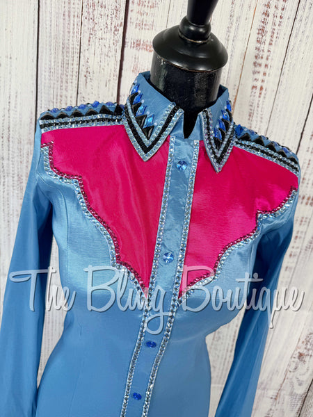 Periwinkle & Fuchsia Day Shirt Set (Small)