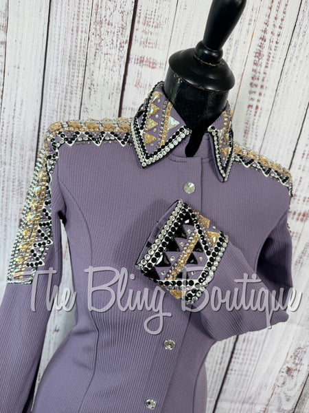 Light Purple, Tan, White & Black Day Shirt Set (XS/S)