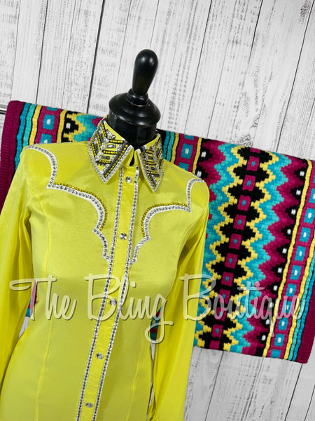 Yellow, Black & White Day Shirt Set (Small)