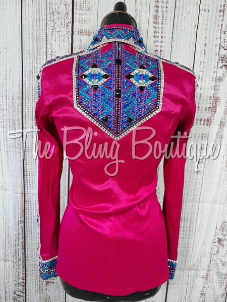 Fuchsia, Royal, Turquoise & Purple Day Shirt Set (Small)
