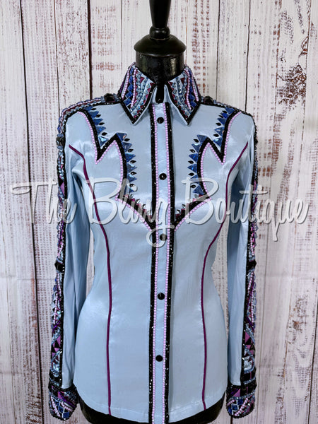 Ice Blue, Berry, Purple & Periwinkle Day Shirt Set (Small)
