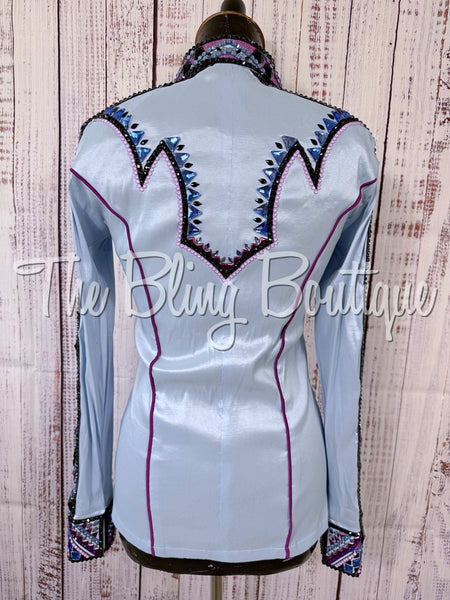 Ice Blue, Berry, Purple & Periwinkle Day Shirt Set (Small)