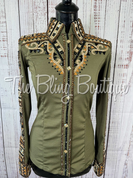 Olive Green, Brown, Buckskin, Tan & Black Day Shirt Set (Small)