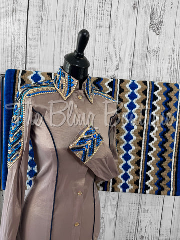 Fawn, Blue & Tan Day Shirt Set (S)