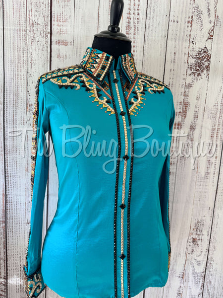 RE-ORDER Teal, Rust & Tan Day Shirt Set (Choose Your Size)