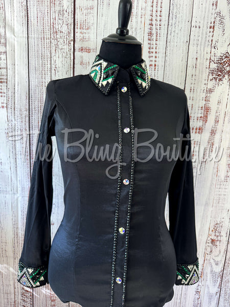 Black & Emerald Green Day Shirt Set (XL)