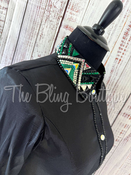 Black & Emerald Green Day Shirt Set (XL)