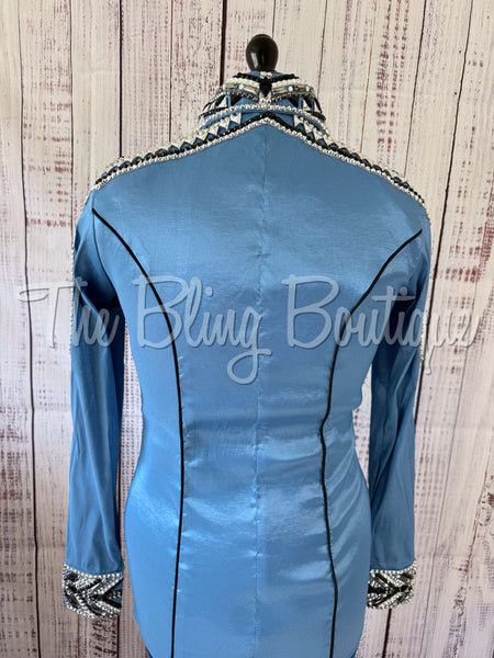 Smokey Blue, Gunmetal & White Day Shirt Set (M)