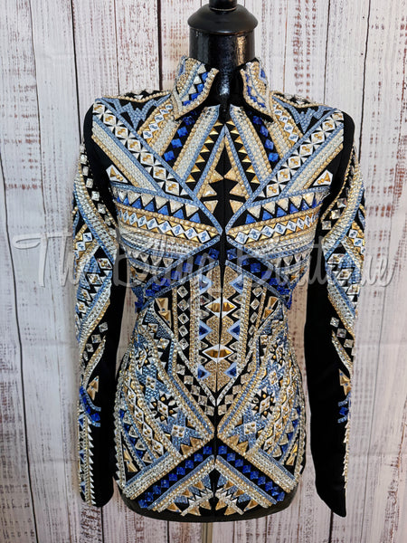 RE-ORDER Black, Light Blue & Tan Showmanship Jacket (Choose Your Size)