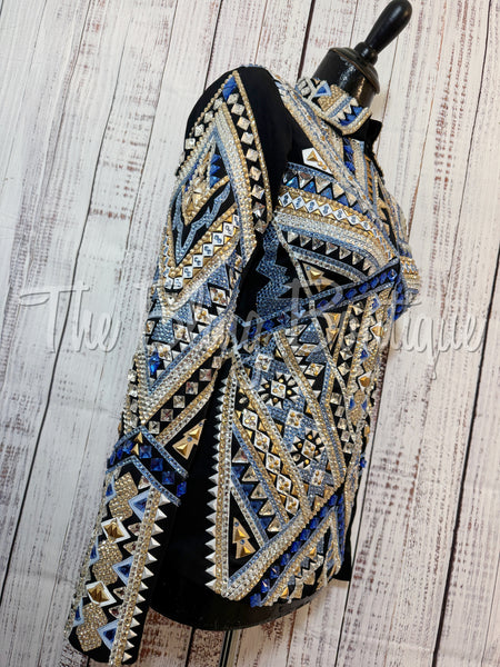RE-ORDER Black, Light Blue & Tan Showmanship Jacket (Choose Your Size)