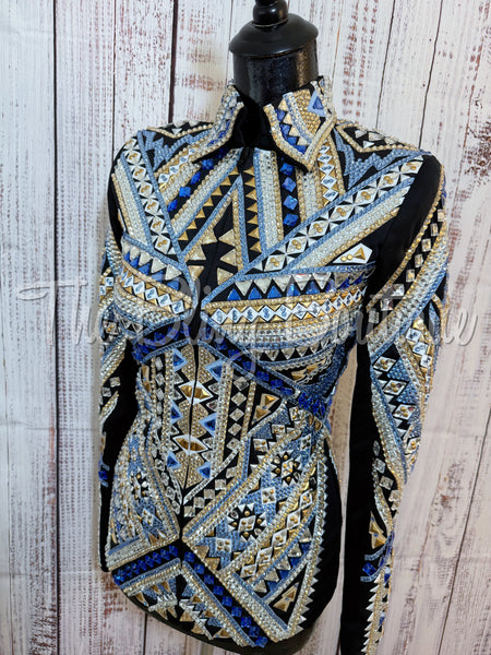 RE-ORDER Black, Light Blue & Tan Showmanship Jacket (Choose Your Size)