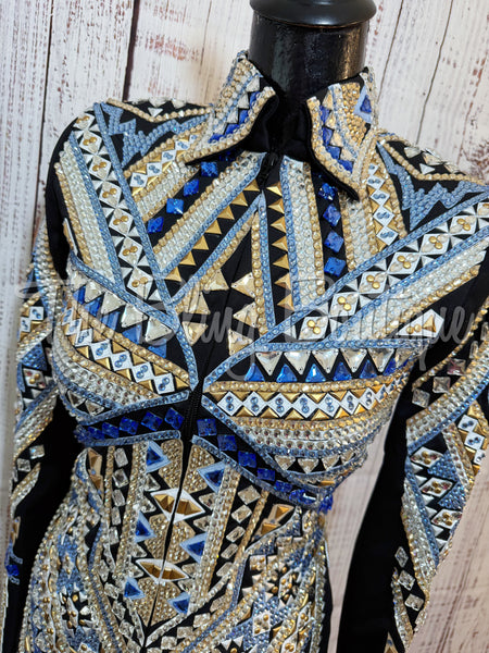 RE-ORDER Black, Light Blue & Tan Showmanship Jacket (Choose Your Size)